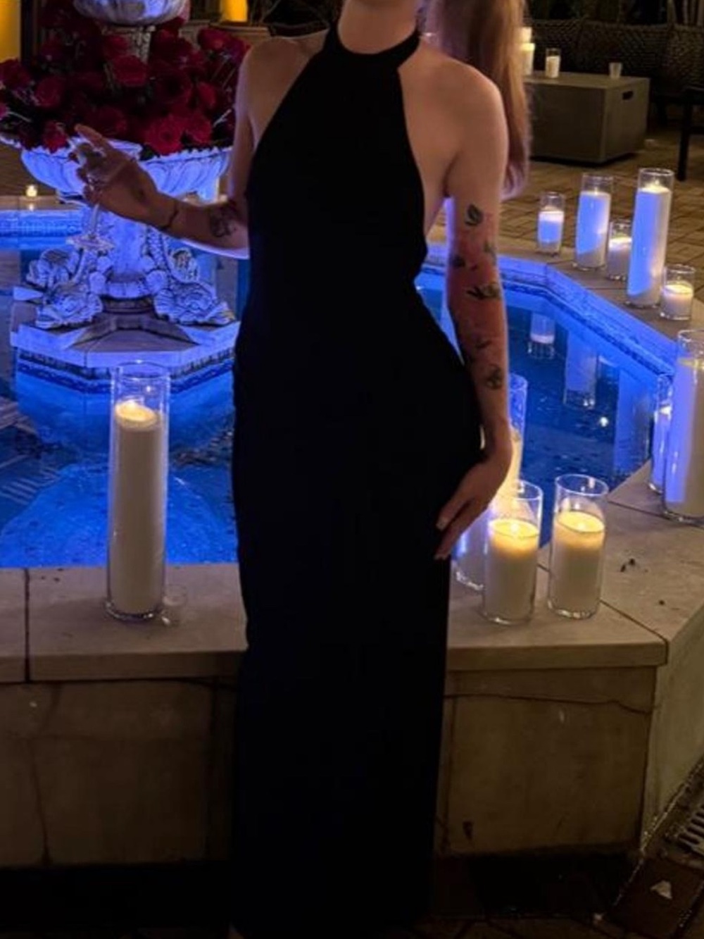 Elegant Black Halter Evening Dress